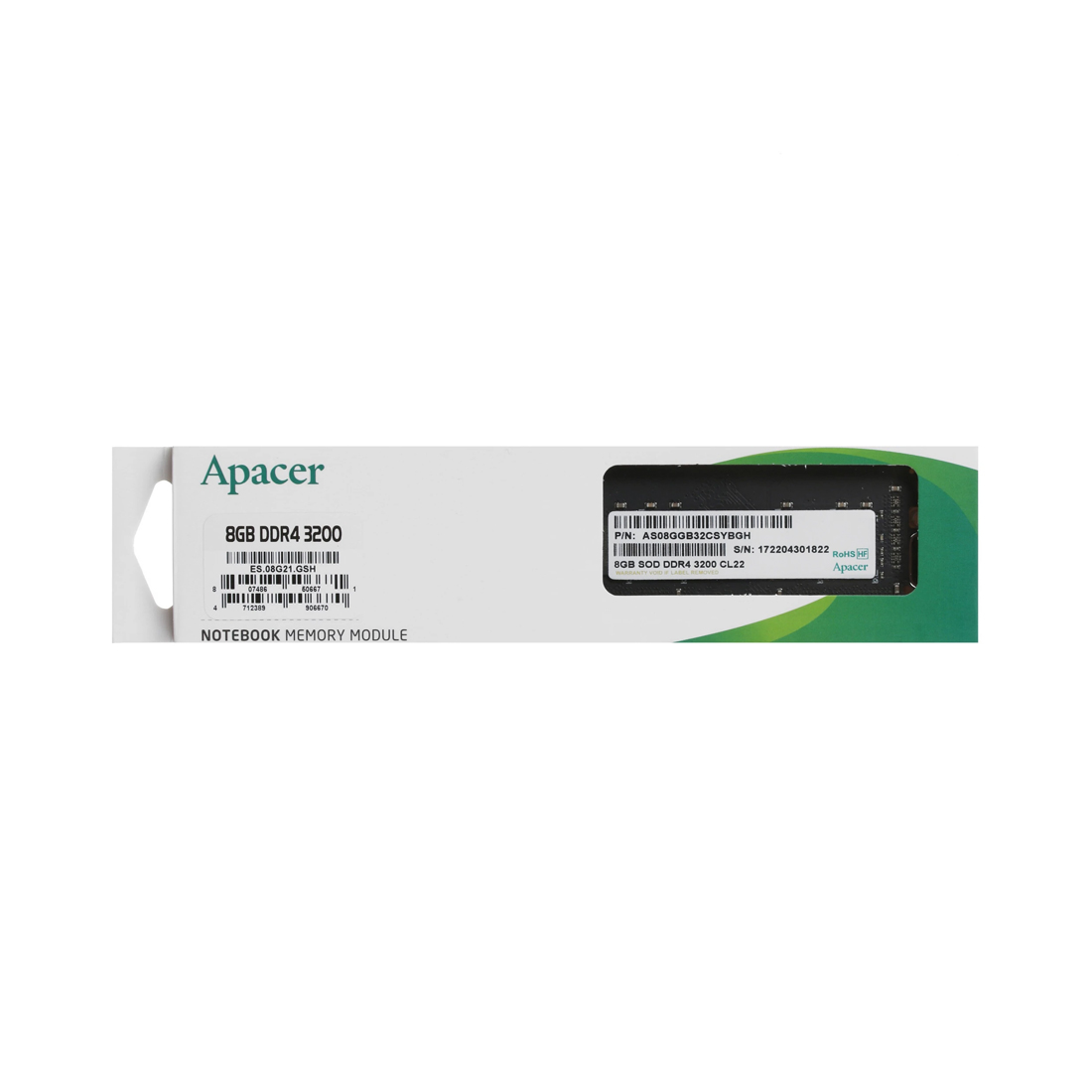 Модуль памяти для ноутбука Apacer ES.08G21.GSH 8GB 3200MHz