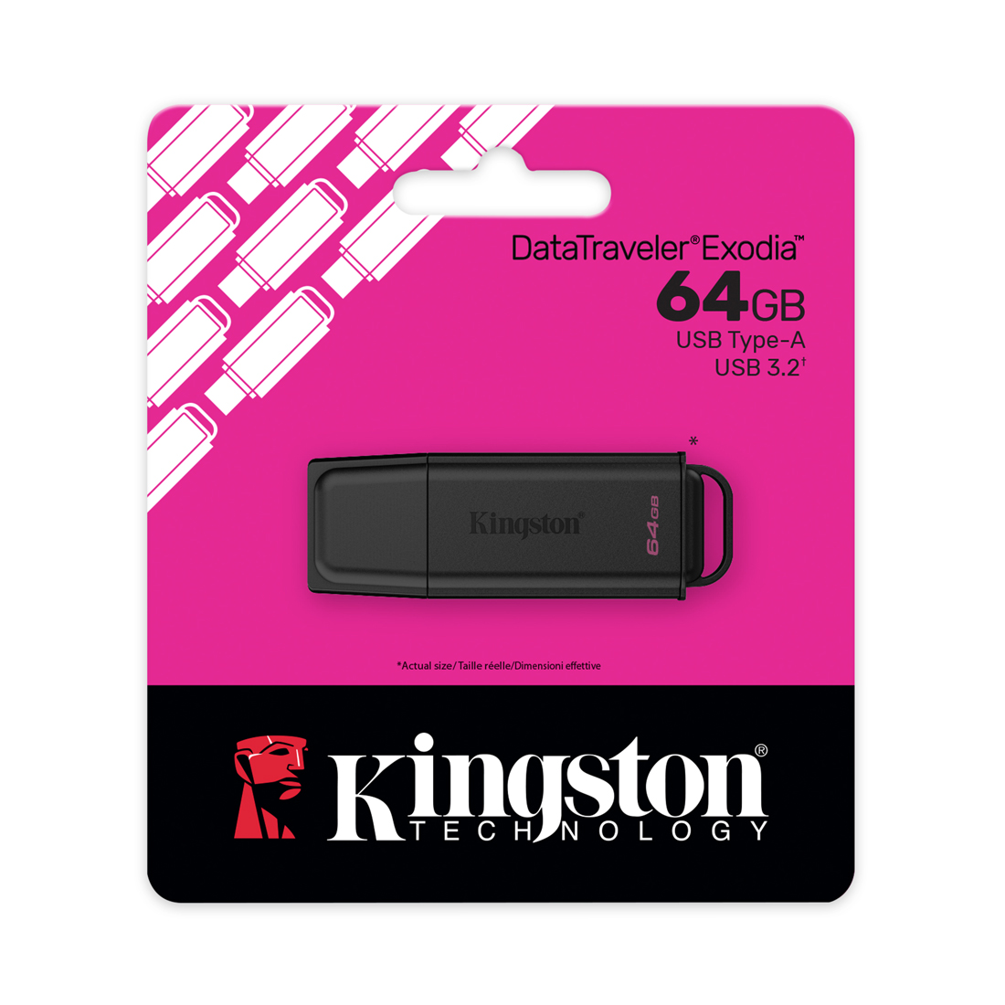 USB-накопитель Kingston DTXG2/64GB 64GB Чёрный/Розовый