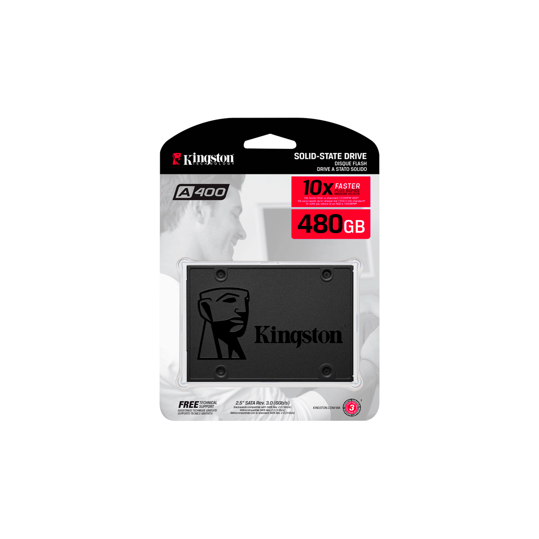 Твердотельный накопитель SSD Kingston SA400S37/480G SATA 7мм