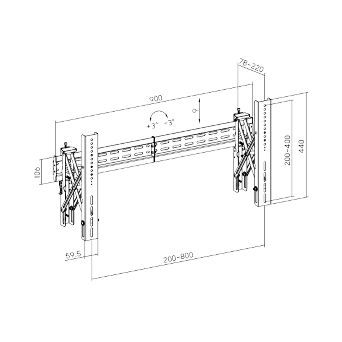 Кронштейн для видеостен Brateck LVW02E-48T 37"-70"