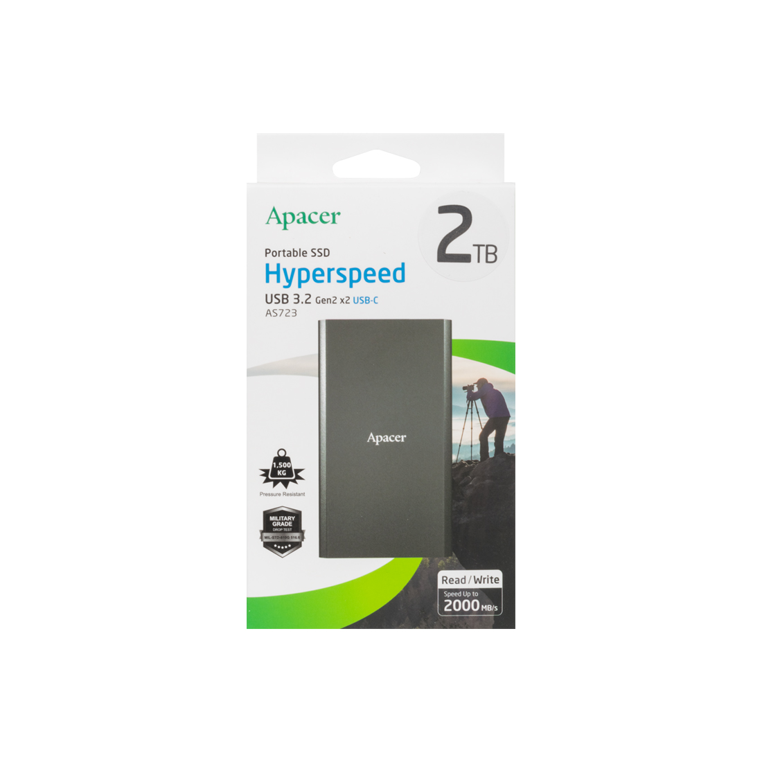 Внешний SSD диск Apacer 2TB AS723 Черный