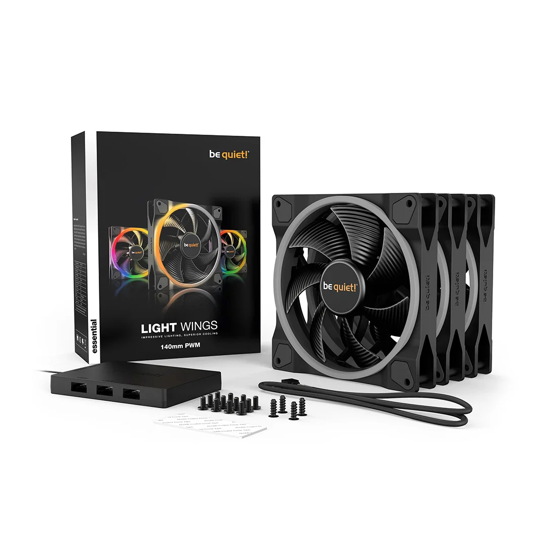 Вентилятор для компьютерного корпуса Bequiet! Light Wings 140mm PWM Reverse Black