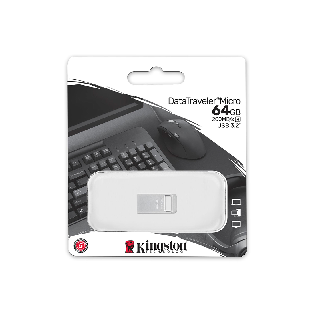 USB-накопитель Kingston DTMC3G2/64GB 64GB Серебристый